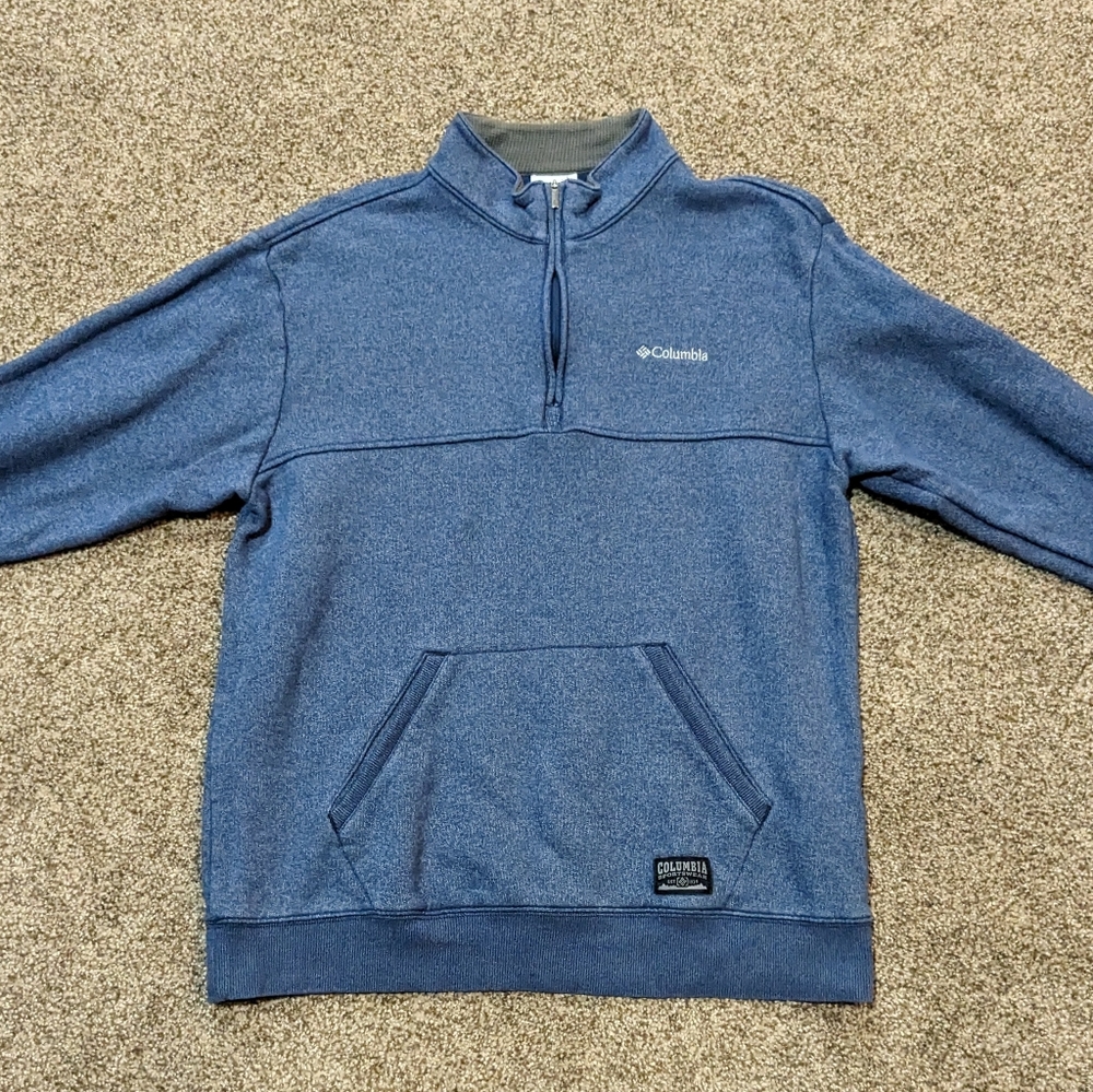 Columbia Hart 1/4 Zip Men's Size Large Long Sleeve Blue Pullover Jacket
